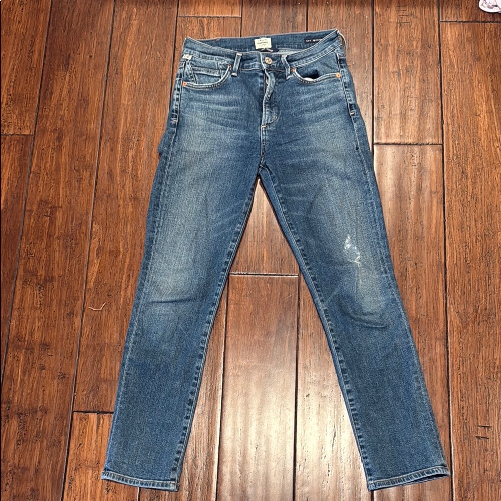 Citizens Of Humanity Blue Cropped Ankle Jeans